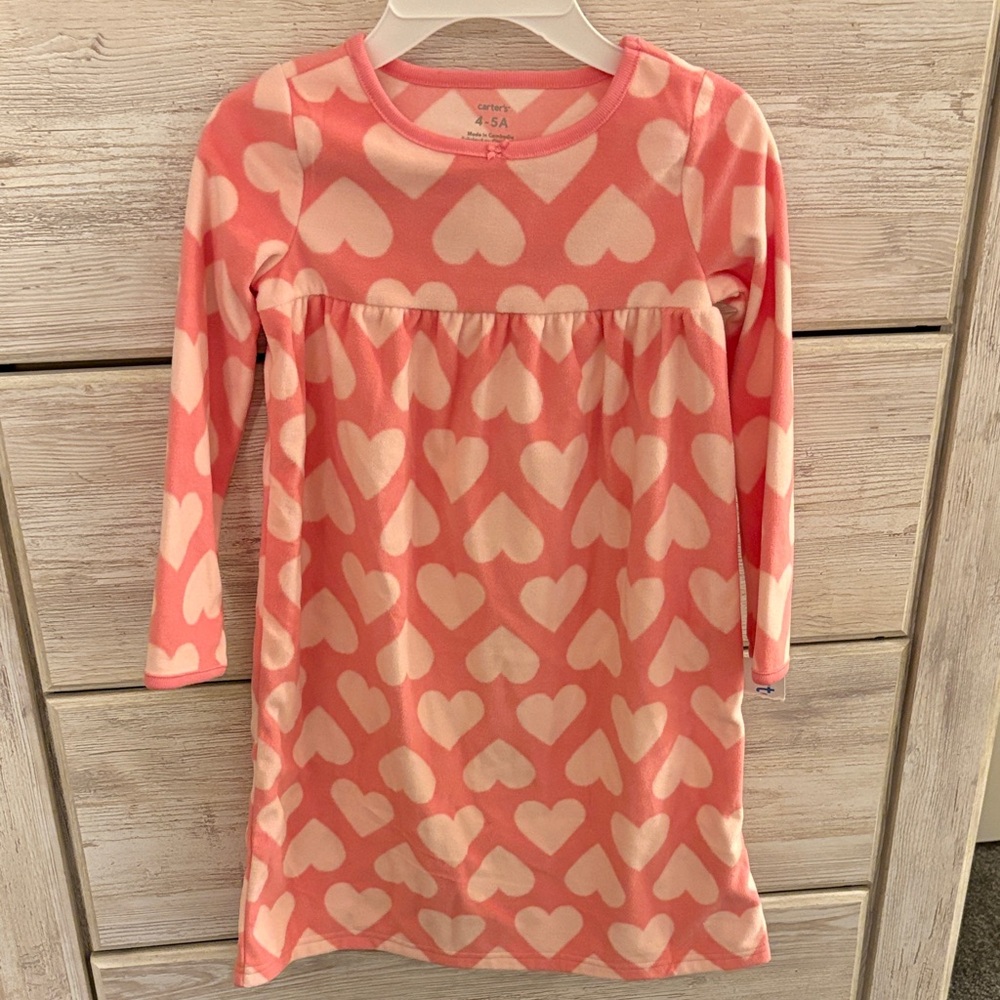 Carter's Pink and Cream Long Sleeve Dress